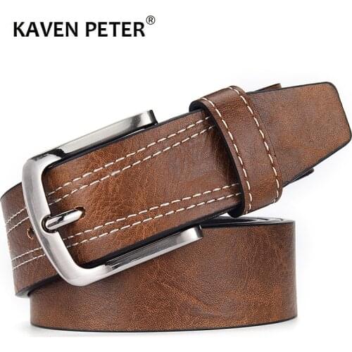 Belts Men Leather Business Designer Belt Men Vintage Luxury High Quality Pin Buckles For Trousers Brown Black Navy Color
