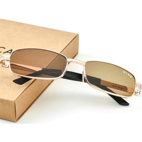 Glass Lenses Sun Glasses For Women Men Retro Metal Small Frame Brown Lenses Driving Sunglasses 2020 gafas de sol hombre