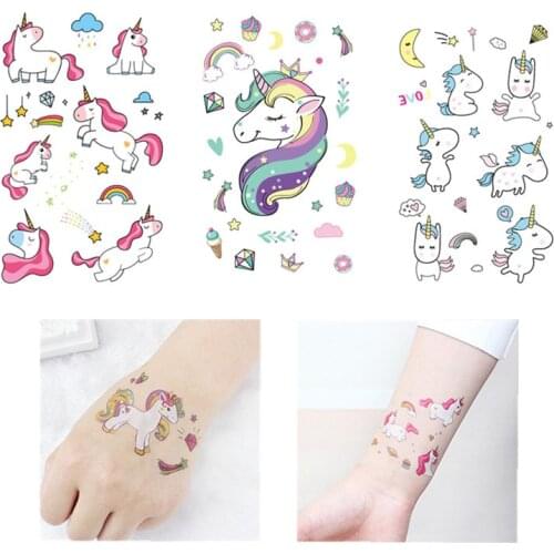 Unicorn Party Supplies Disposable Unicornio Tattoo Sticker Baby Shower Unicorn Birthday Party DIY Decorations Kids Party Favors