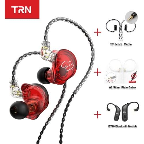 TRN CS2 Dynamic Wired Earphone Bluetooth Headphone With micphone for MP3 MP4 Phone Sport Games