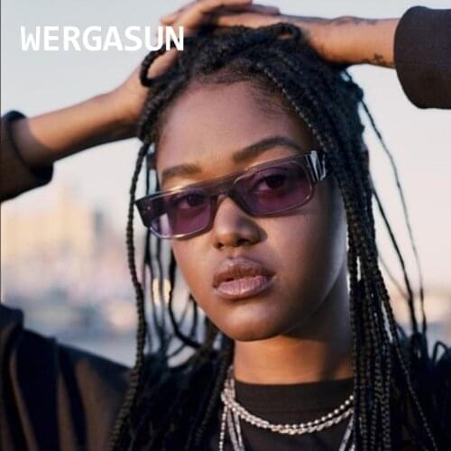WERGASUN Women Rectangle Vintage Sunglasses Men Brand Designer Retro Punk Sun Glasses Female Lady Eyeglass