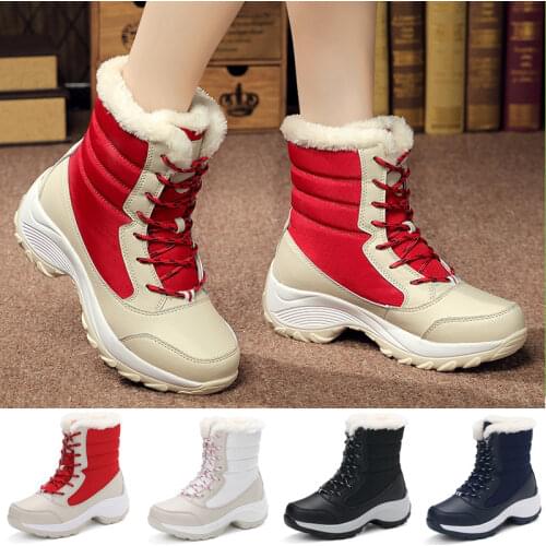 Winter Boots for Women Warm Plush Platform Walking Shoes Anti-skiding High-top Leisure Snow Boots