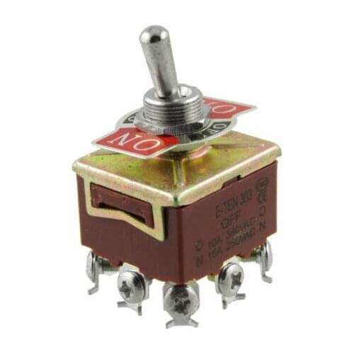 1pcs 3PDT On/Off/On 3 Postion 9 Screw Terminals Toggle Switch AC 250V 15A LW