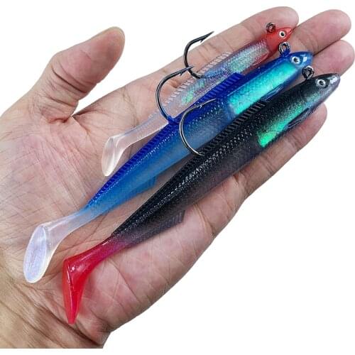 10g 15g 30g Glow Eel Soft Lure Wobbler Artificial Fishing Bait Silicone Sea Bass pike Rockfish Grouper Carp Lead Jig Head Tackle