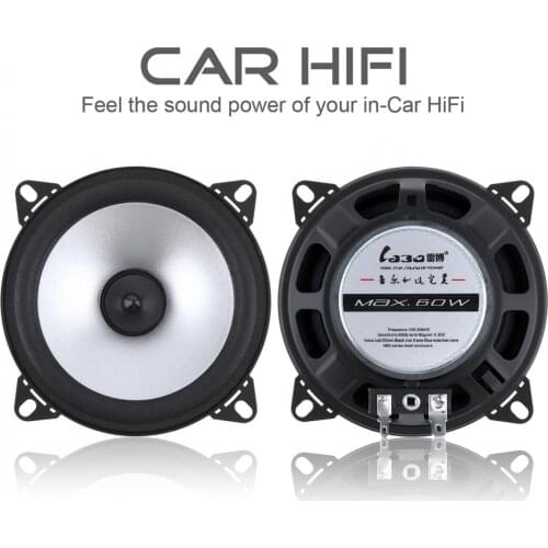 2pcs 4 Inch 2 Way Car Speaker with 60W Power Coaxial Vehicle Door Auto Audio Music Stereo Range Hifi Speakers