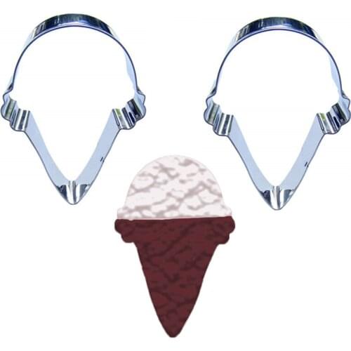 Ice cream shape 2 piece biscuit cutting molds, baking tools, cake decorating soft candy tools