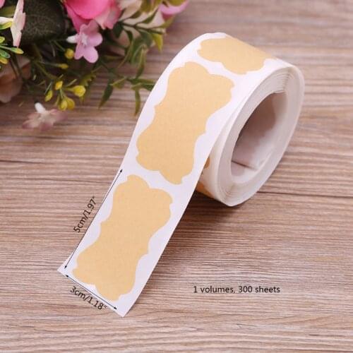 300pcs Vintage Blank Kraft Label Handmade Sealing Sticker For Gift Cake Baking Sealing Packaging DIY