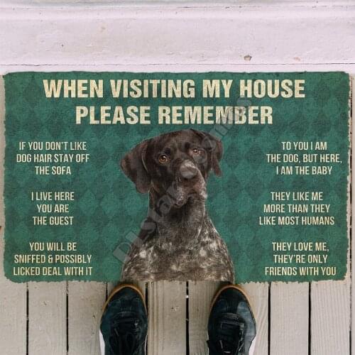 3D Please Remember Shorthaired Pointers Dogs House Doormat Indoor Doormat Non Slip Door Floor Mats Decor Porch Doormat