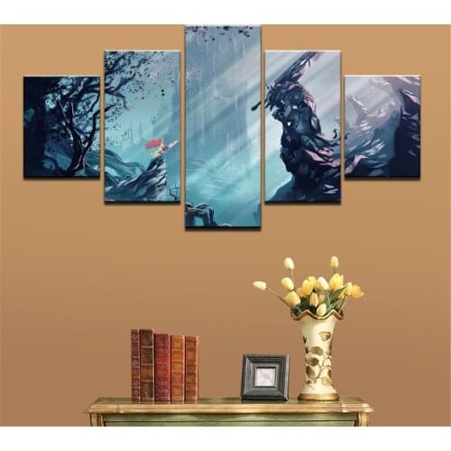 5 Piece Wall Art Canvas Anime Posters Warrior Figure Decor Pictures Prints Home Modern Living Room Decoration Wall Paintings