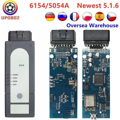 6154 WIFI Wireless Original OKI 5054 5054a Newest V5.1.3 Full Chips 5054A 6154 WIFI 5.1.6 Car Diagnostic Tool Works on Win10
