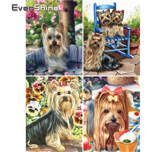 EverShine DIY Diamond Embroidery Dog Diamond Painting Full Square Animal Cross Stitch Kits Picture Of Rhinestones Art Home Decor