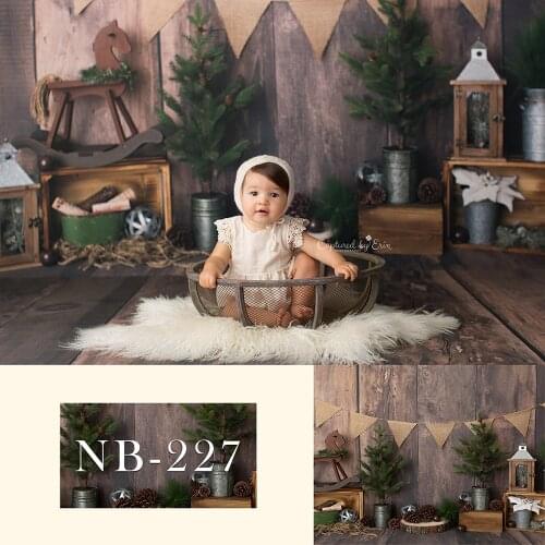 Avezano Baby Shower Kids Photography Backdrops Wood Pine Toy Wood Horse Decor Photographic Background Photocall Background Prop