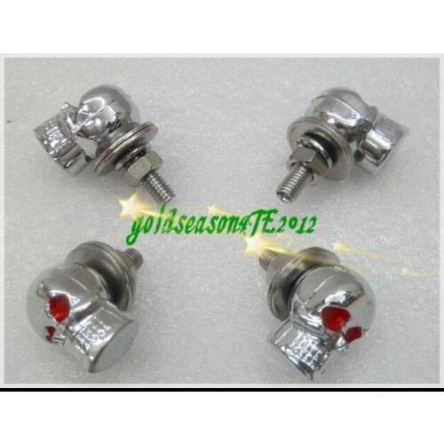 Freeshipping 4 x Chrome 5MM Skull Skeleton Bolts for Harley Chopper Sportster Dyna Softail