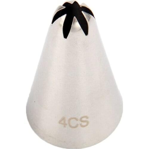 Free Shipping Stainless Steel 18/8 Closed Star Piping Nozzles Cakes Cupcakes Decorating Icing Tips #4CS