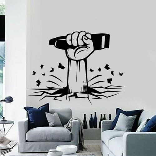 Barber Shop Razor Mens Hand Haircut Shaves Vinyl Art Wall Decals Window Sticker Removable Self Adhesive Wallpaper Mural 4120
