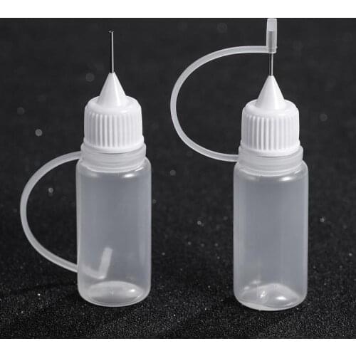 10Pcs 10ml Needle Tip Glue Bottles Liquid Needle Bottles Applicator DIY Empty Bottles for Home Workplace (White)