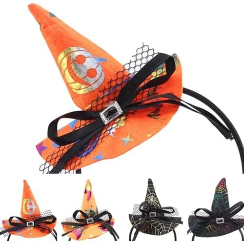 Halloween Pumpkin Headband Orange Witch Cosplay Headdress Halloween Party Props Hair Accessories Hat