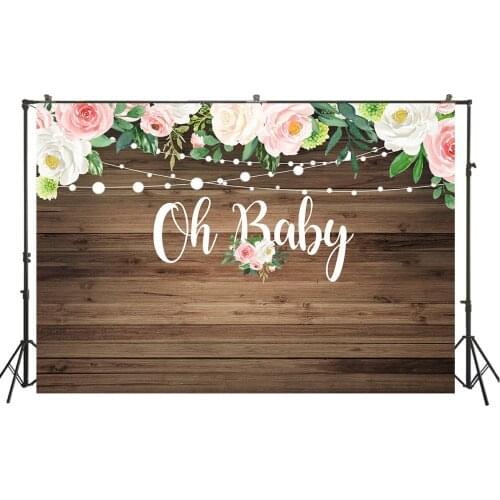 HUAYI Photography Backdrop flower wood wedding backdrops photo background bridal shower birthday party decor backdrop W-3923