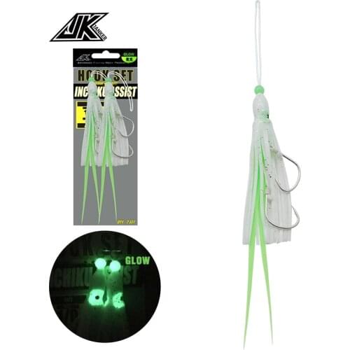 JK IHP Luminous Inchiku Assist Hook 1/0 2/0 Pike Hooks Fishing Sea Lure Boat Of 80-150g Jigs 3 Colors Available Fishhook Tackle