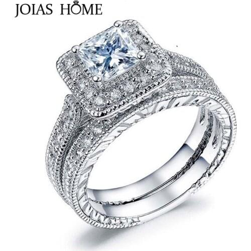 JoiasHome 925 Sterling Silver Rings For Women With Square Aaa Zircon Gemstones Women Fine Jewelry Wedding Party Gift Wholesale