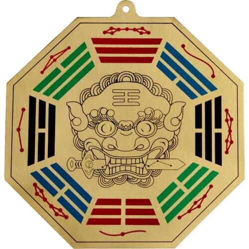 Chinese Feng Shui Decorating Lion Bagua Mirror Taoist Talisman Energy FengShui Tai Chi Home Decoration Ornament