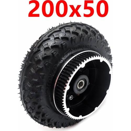 200X50 Wheel With Drive Gear 8X2 inchTire and Inner Tube for Electric Scooter Wheel Chair Truck Pneumatic Trolley Cart