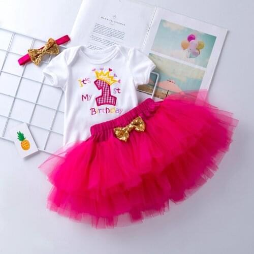 Baby Girls Clothes Set Fashion High Quality Princess Romper+Skirt+Headband 3Pcs Kids Infant Girls Clothing Set First Birthday