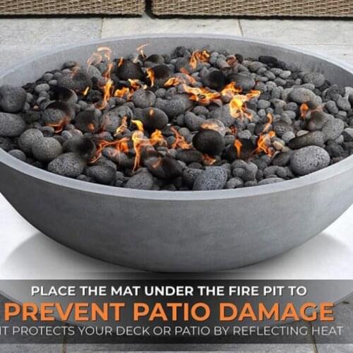 Fire Pad Deck Protector Fire Pit High Temp Mat Bonfires Lawn Patio Deck Defender Under Grill Mat BBQ Mat Heat Shield