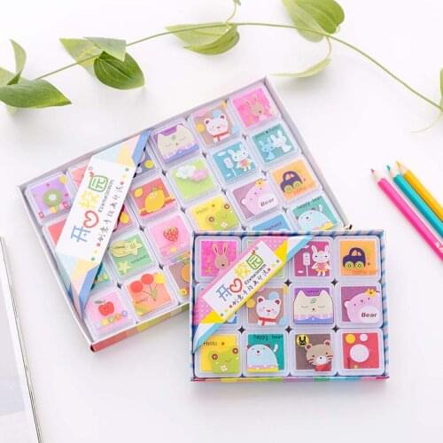 Hot Sell Child 12/24 Colors Craft Oil Based DIY Ink Pad Rubber Stamps Fabric Wood Paper Scrapbooking Inkpad Finger Paint