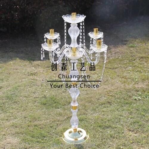 Metal Glass Candlestick Christmas Decoration Candle Holders Metal Candlestick Wedding Centerpiece Gold Candle Stand Party Supply