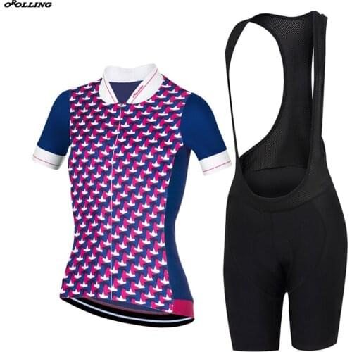 Multi Types New Women Cool CLASSICAL Team Cycling Set Bib Customized Road Mountain Race OROLLING
