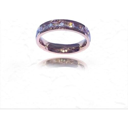 2021 new hot style fashion single row diamond stainless steel trend ins wind neutral ring ring