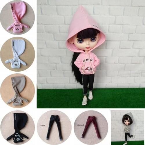 New Blyth Doll Clothes Sport Long Sleeve Hat Sweater/Pants for Azone, Barbies, Kurhn,1/6 30cm Dolls Accessories for Doll
