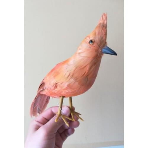 Foam&feathers brownish Pseudoseisura cristata about 25cm simulation bird hard model prop.home garden decoration Xmas gift w0688