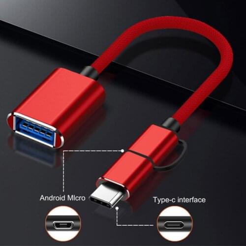 2 in 1 Micro USB Type-C to USB3.0 OTG Converter Fast Transmission Multifunctional OTG Transfer Cord for MacBook Air for Samsung