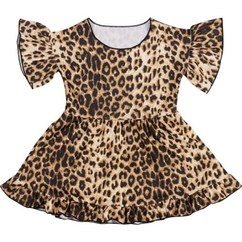 Pudcoco Dress Summer Flare Short Sleeve O-Neck Cute Sweet Leopard A-Line Princess Casual New Fashion Sundress
