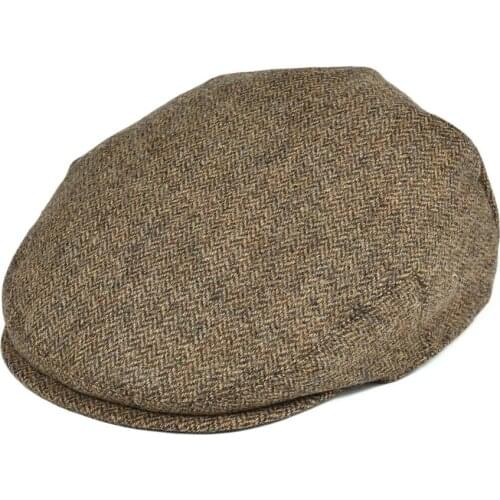BOTVELA 100% Wool Flat Cap for Men Women Scally Caps Herringbone Newsboy Khaki Ivy Hat Cabbies Driver Beret Boina 002