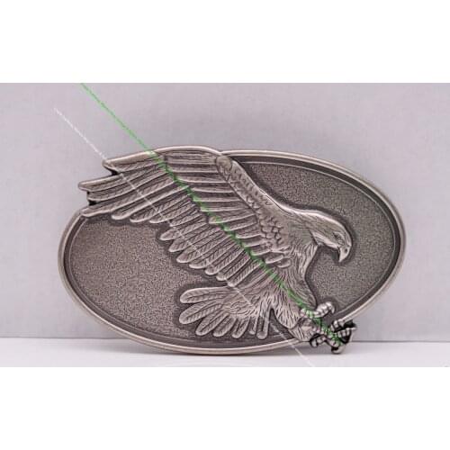 Sturdy Antique Silver Western Cowboy Cowgirl Punk Biker Flying Eagel Leathercraft Belt Buckle Replacement fit 41mm