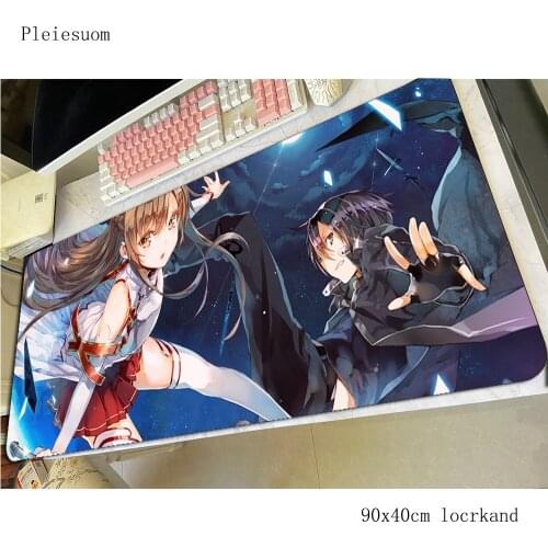 Sao mouse pad gamer cute mousepad 900x400x4mm rubber desk mat hot sales gaming accessories pc game keyboard mats oversized