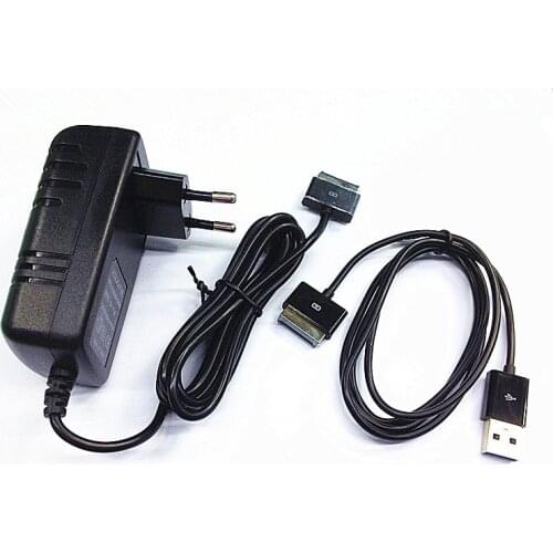 AC Wall Plug Charger+USB Data Sync Cable Cord for Asus Eee Pad Transformer TF101