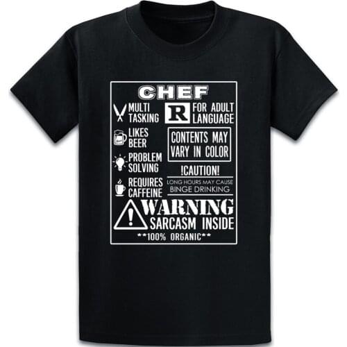 Chef Warning Sarcasm Inside T Shirt Sunlight Leisure Cotton Spring Vintage S-XXXXXL Personalized New Fashion Shirt