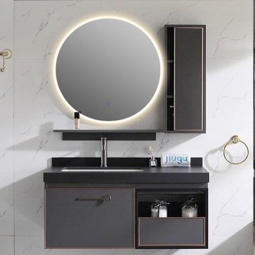 Slate smart mirror bathroom cabinet combined toilet wash wash table basin bathroom wash table hanging wall-style