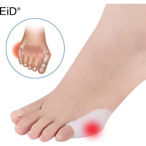 EiD 2 Pcs Silicone Gel Small Toes Separator Corrector Toe Orthotics Bunion Hallux Valgus Anti Eversion Overlap Inserts Pad