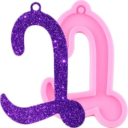 Super Glossy Letters Keychain Silicone Mold Epoxy Craft Resin Molds DIY Jewelry Making Pendant Polymer Clay Moulds