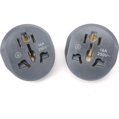Universal EU KR Plug Adapter AC 250V 16A EU Converter 2 Round Pin Socket Suitable For US UA UK To EU Plug For Traveling