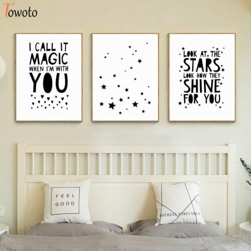 Inspirational Quote Poster Print Canvas Painting Monochrome Nursery Wall Art Children Bedroom Decorative Wall Pictures Unframed