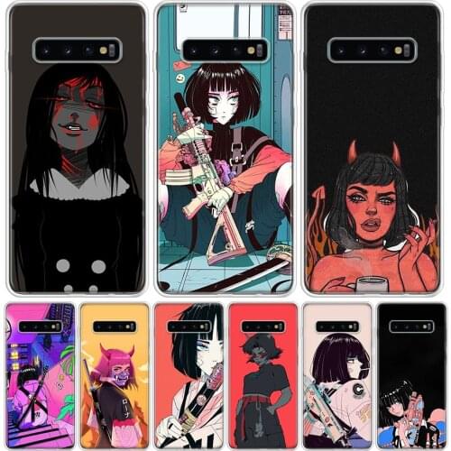Girl Vinne Art Phone Case for Samsung Galaxy S10 S20 Ultra Note 10 9 8 S9 S8 S7 J4 J6 J8 Plus Lite + Popular Cover Capa