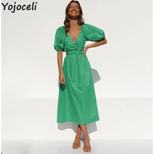 Однотонные летние платья Yojoceli China At AliExpress
