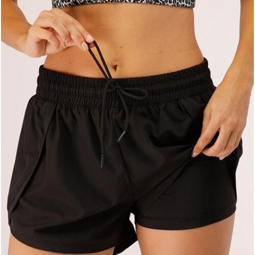 Womens Summer Yoga Shorts 2-in-1 Marathon Quick-drying Shorts Gym Fitness Clothing Lightweight Breathable Running Sports Shorts