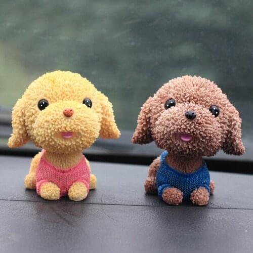 1 set lovely Car Interior Decoration cartoon Small Decorative Dolls Simulation cute little Dog Mini Figurine Ornaments nice gift